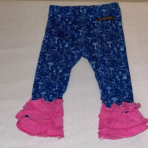 Matilda Jane baby pants size 3 6 month bell bottom ruffle mushrooms blue pink